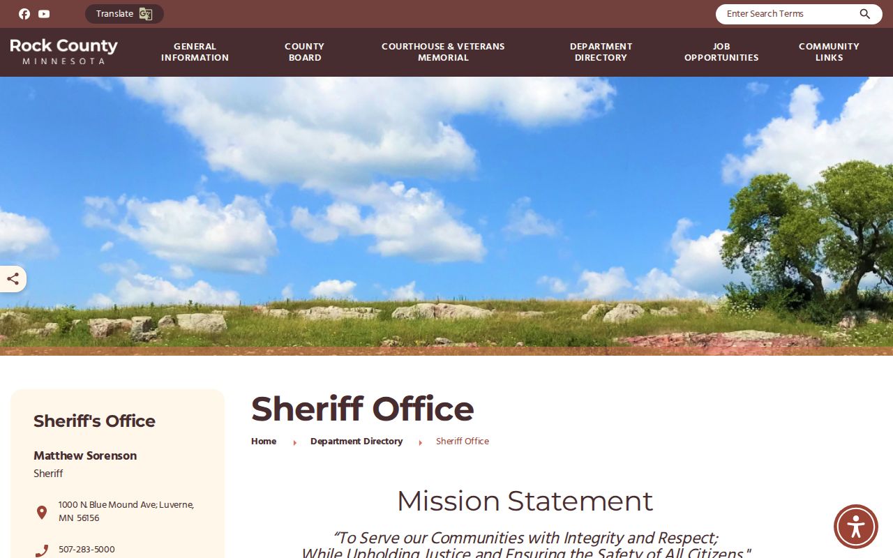 Rock County warrant records research showing the Rock County Sheriff's Office page
