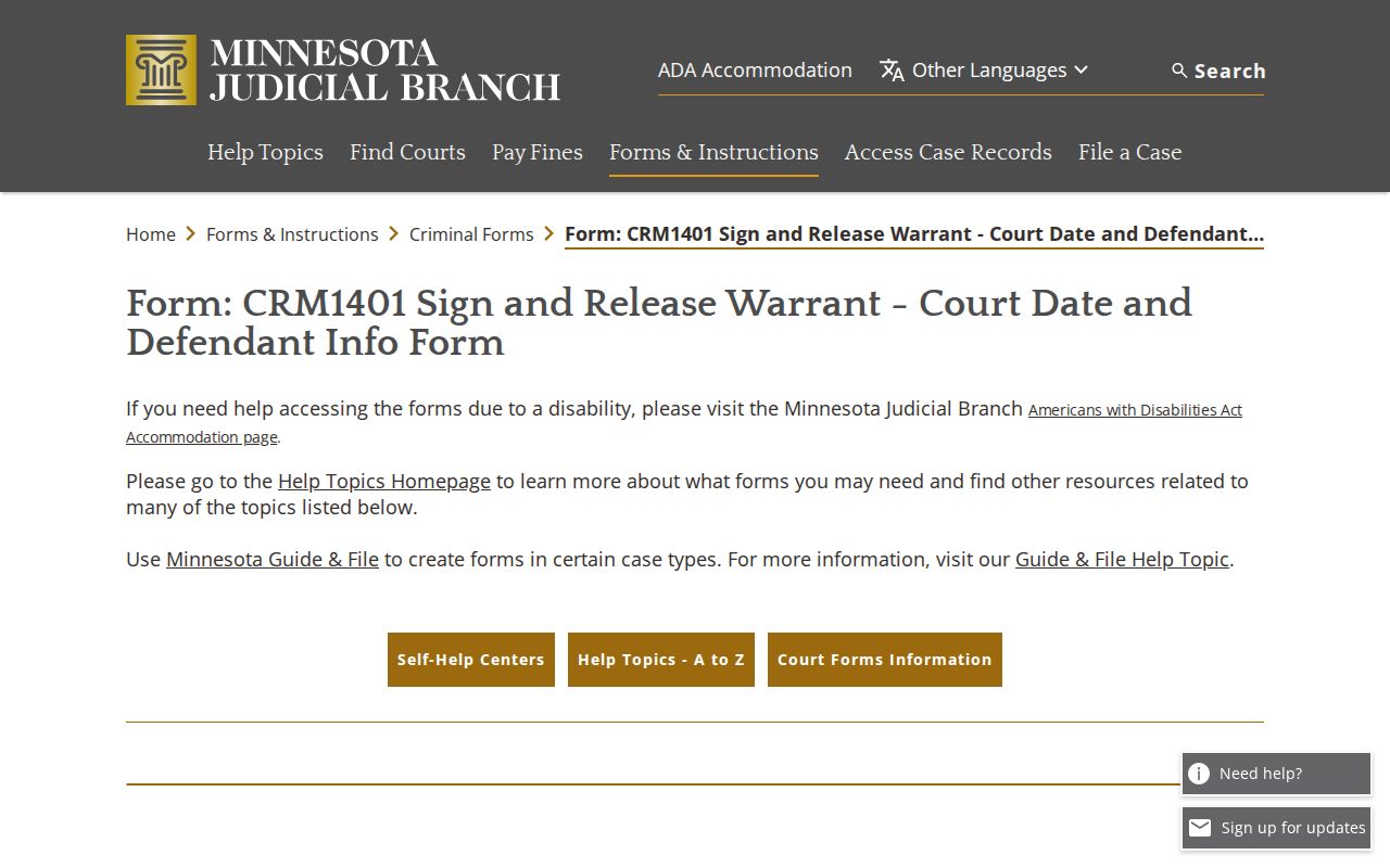 Rock County bench warrant search research showing the sign and release warrant form page