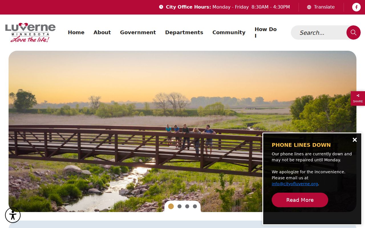 Luverne warrant search research showing the official City of Luverne home page